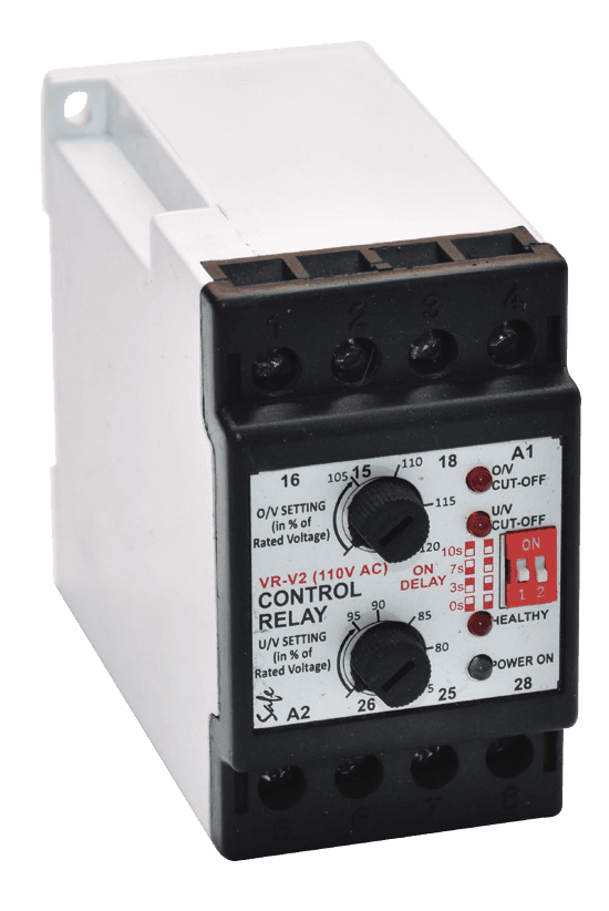 Safe control relay for three-phase motor protection